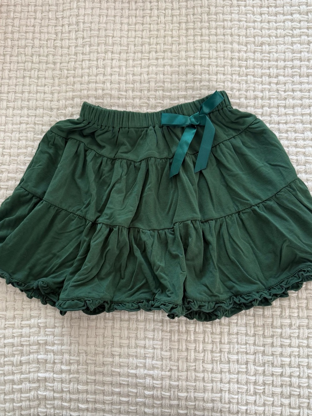 Kickee Pants Green Tiered Ruffle Skirt with Bow